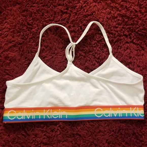Calvin Klein Girl's Rainbow Logo Racerback Bralette - Picture 4 of 6
